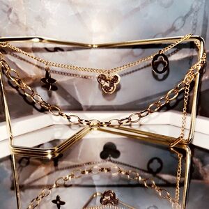 Gold Chain Bracelet with Charms